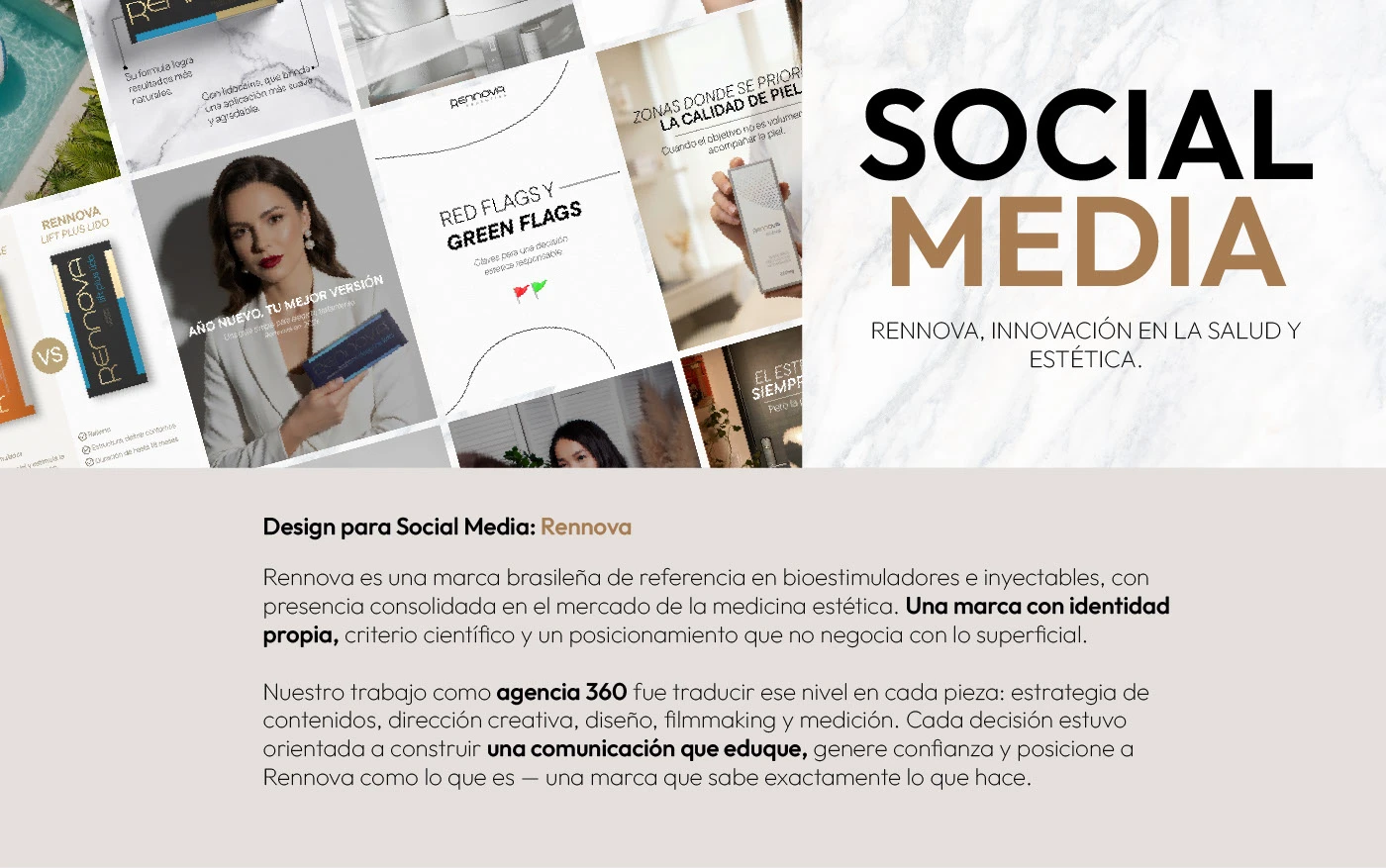 Rennova: identidad visual para redes que refleja transformación